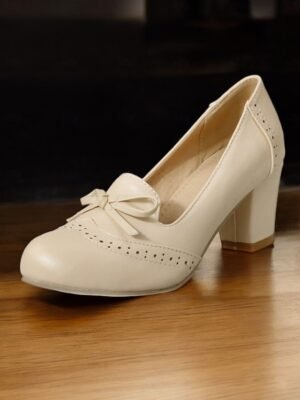 Preppy Light Blue Faux Leather Bow Detail Loafers - Image 9