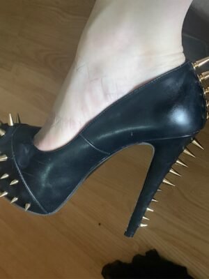 Punk Rock Studded Stiletto Platform High Heels - Image 5