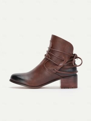 Rustic Vintage Western Ankle Wrap-Around Lace Boots - Image 6