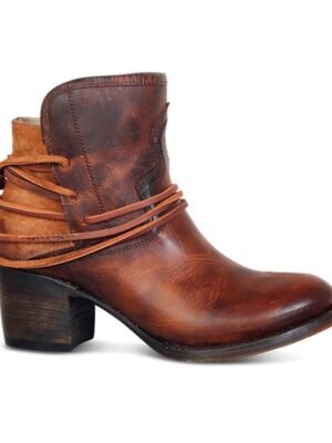 Rustic Vintage Western Ankle Wrap-Around Lace Boots - Image 7