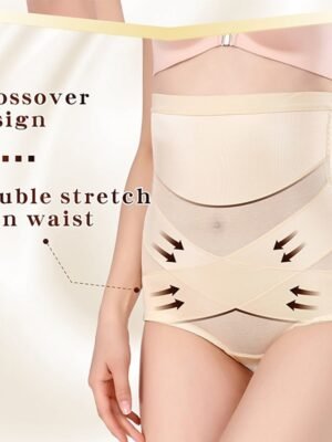Seamless Breathable Solid High-Waist Control Panties - Image 15