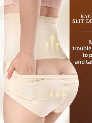 Seamless Breathable Solid High-Waist Control Panties - Image 17
