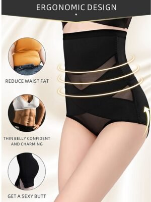 Seamless Breathable Solid High-Waist Control Panties - Image 9