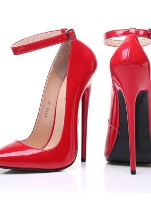 Sexy Pointed Toe Stiletto High Heel Ankle Strap Pumps - Image 2