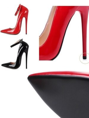 Sexy Pointed Toe Stiletto High Heel Ankle Strap Pumps - Image 6