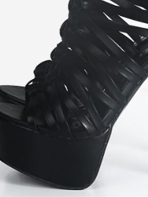 Sexy Strappy Lace-Up Open Toe Platform Stiletto Heels - Image 6