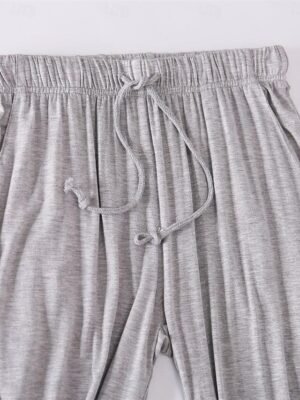 Simple Comfort Crew Neck Short Sleeve Summer Pajama Set - Image 4