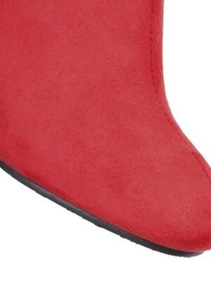 Sleek Navy Blue Round Toe Knee-High Block Heel Boots - Image 11