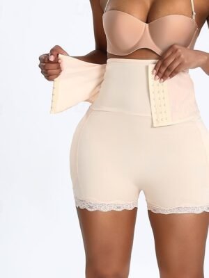 Sport Elastic Pure Colour Sleeveless Waist Trainer Shorts - Image 1