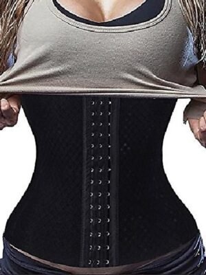 Sport Plus Size Solid Colour Hook & Eye Waist Trainer - Image 1