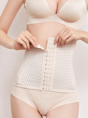 Sport Plus Size Solid Colour Hook & Eye Waist Trainer - Image 9