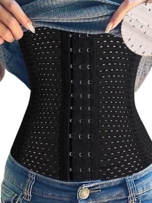 Sport Plus Size Solid Hook & Eye Waist Trainer - Image 2