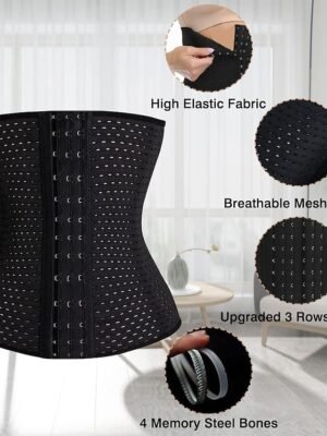 Sport Plus Size Solid Hook & Eye Waist Trainer - Image 5