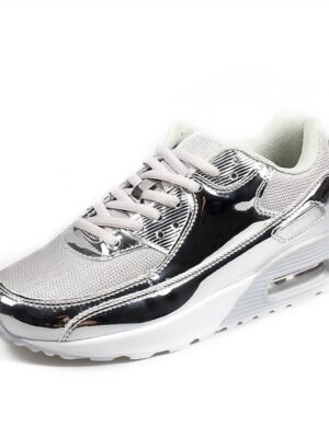 Sporty Wedge Heel Colour Block Round Toe Running Shoes - Image 11