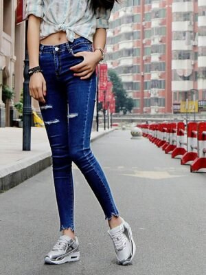 Sporty Wedge Heel Colour Block Round Toe Running Shoes - Image 13