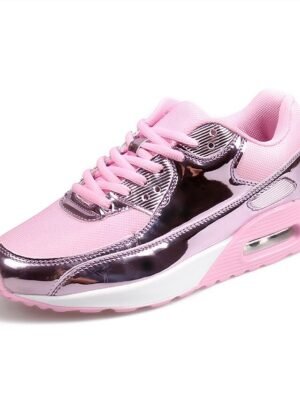 Sporty Wedge Heel Colour Block Round Toe Running Shoes - Image 16