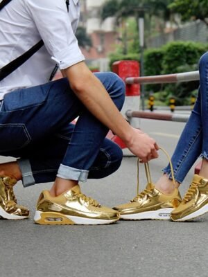 Sporty Wedge Heel Colour Block Round Toe Running Shoes - Image 5