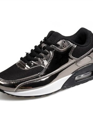 Sporty Wedge Heel Colour Block Round Toe Running Shoes - Image 8