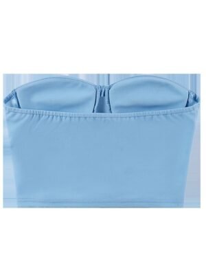 Street Fit Pure Colour Bandeau Sleeveless Backless Corset - Image 13