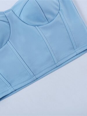 Street Fit Pure Colour Bandeau Sleeveless Backless Corset - Image 15