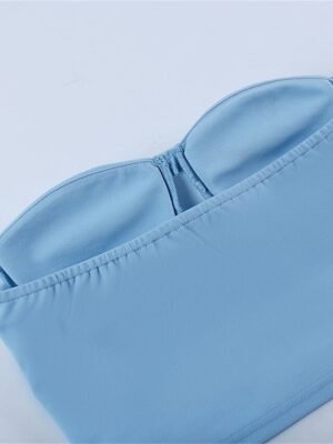 Street Fit Pure Colour Bandeau Sleeveless Backless Corset - Image 18