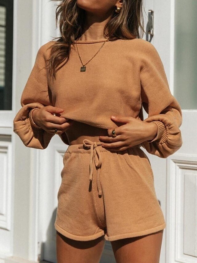 Street Regular Fit Solid Colour Round Neck Set - Image 1