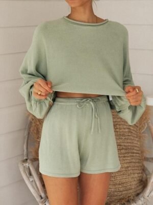 Street Regular Fit Solid Colour Round Neck Set - Image 11