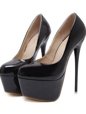 Stylish High Platform Black and Red Heels - Image 13