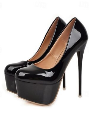 Stylish High Platform Black and Red Heels - Image 14