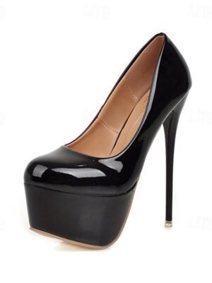 Stylish High Platform Black and Red Heels - Image 15
