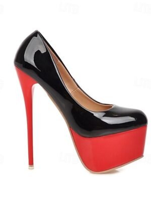 Stylish High Platform Black and Red Heels - Image 8