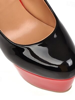 Stylish High Platform Black and Red Heels - Image 9