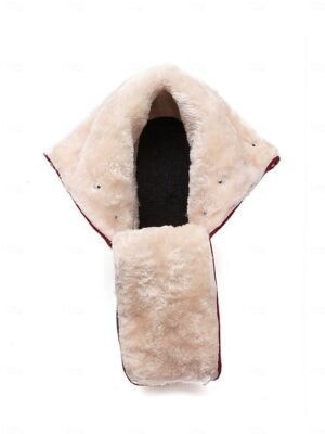 Stylish Red Suede Lace-Up Ankle Boots with Faux Fur Collar - Image 7