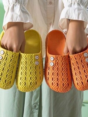 Stylish Slip-On Adjustable Button Shoes - Image 2