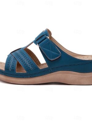 Summer Casual Black Slip-On Cut-Out Sandals - Image 11