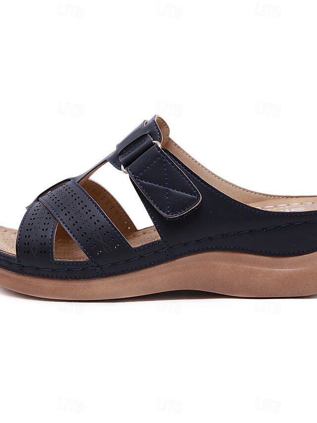 Summer Casual Black Slip-On Cut-Out Sandals - Image 2