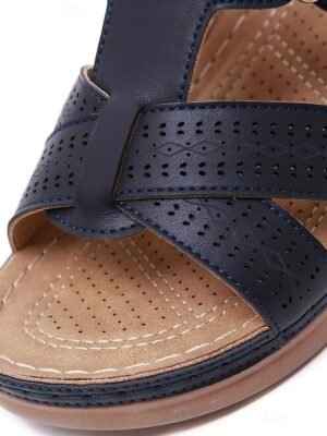 Summer Casual Black Slip-On Cut-Out Sandals - Image 4