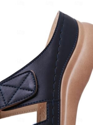 Summer Casual Black Slip-On Cut-Out Sandals - Image 5