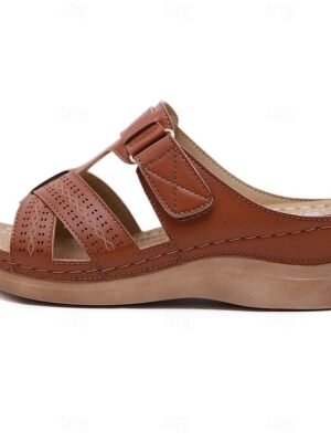 Summer Casual Black Slip-On Cut-Out Sandals - Image 8