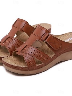 Summer Casual Black Slip-On Cut-Out Sandals - Image 9