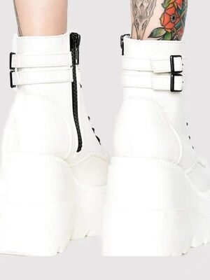 Trendy Holographic Platform Wedge Ankle Boots - Image 12