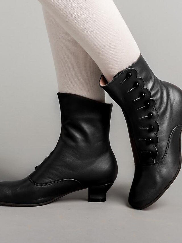 Victorian Ankle Buttoned Brown Leather Boots - Image 10