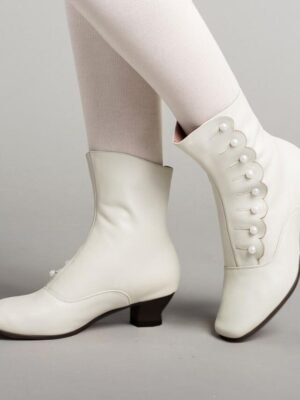 Victorian Ankle Buttoned Brown Leather Boots - Image 6