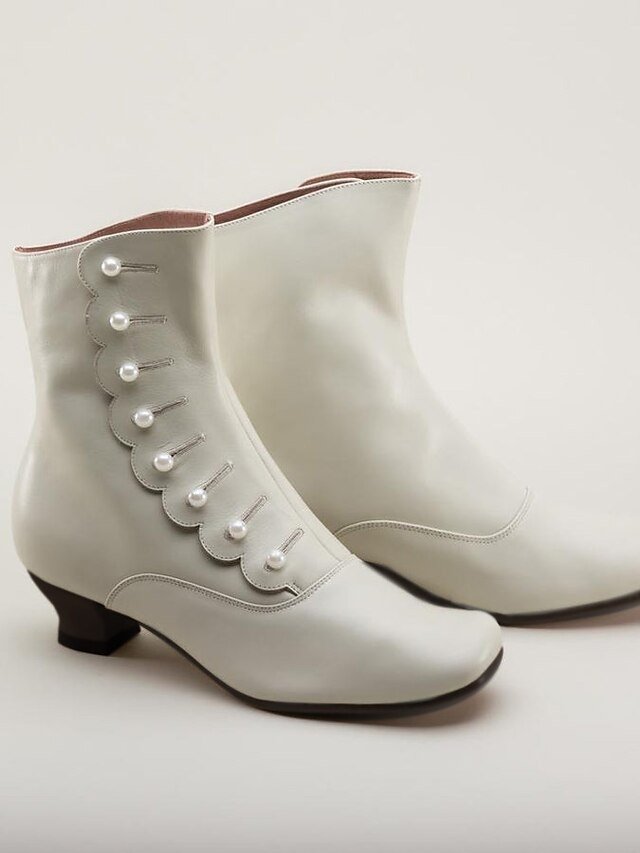 Victorian Ankle Buttoned Brown Leather Boots - Image 7