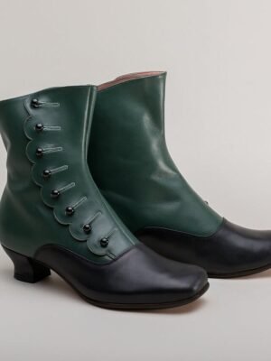 Victorian Ankle Buttoned Brown Leather Boots - Image 9