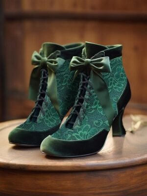 Victorian Ankle Lace Round Toe Boots - Image 1