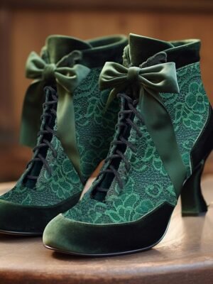 Victorian Ankle Lace Round Toe Boots - Image 5