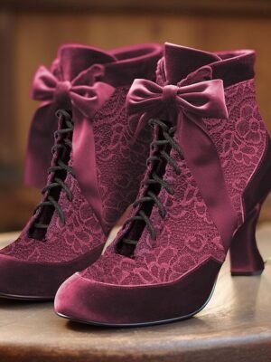 Victorian Ankle Lace Round Toe Boots - Image 8