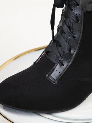 Victorian Gothic Lace-Up Round Toe Ankle Boots - Image 14