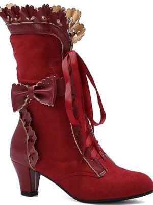 Victorian Gothic Lace-Up Round Toe Ankle Boots - Image 20